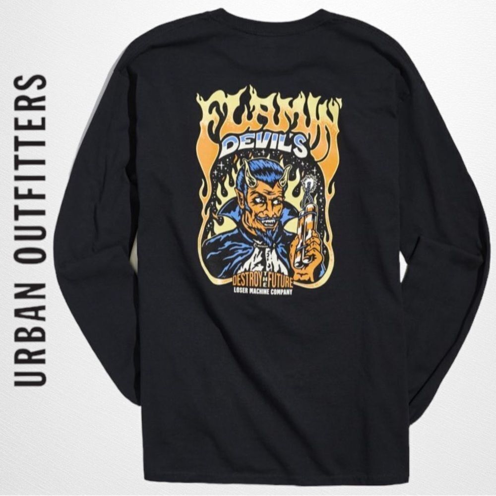 Loser Machine Dark Seas UO Urban Outfitters Flamin’ Devils Tee T-Shirt NEW M